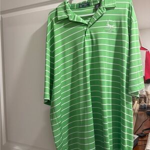 Green Striped Men's Polo Shirt